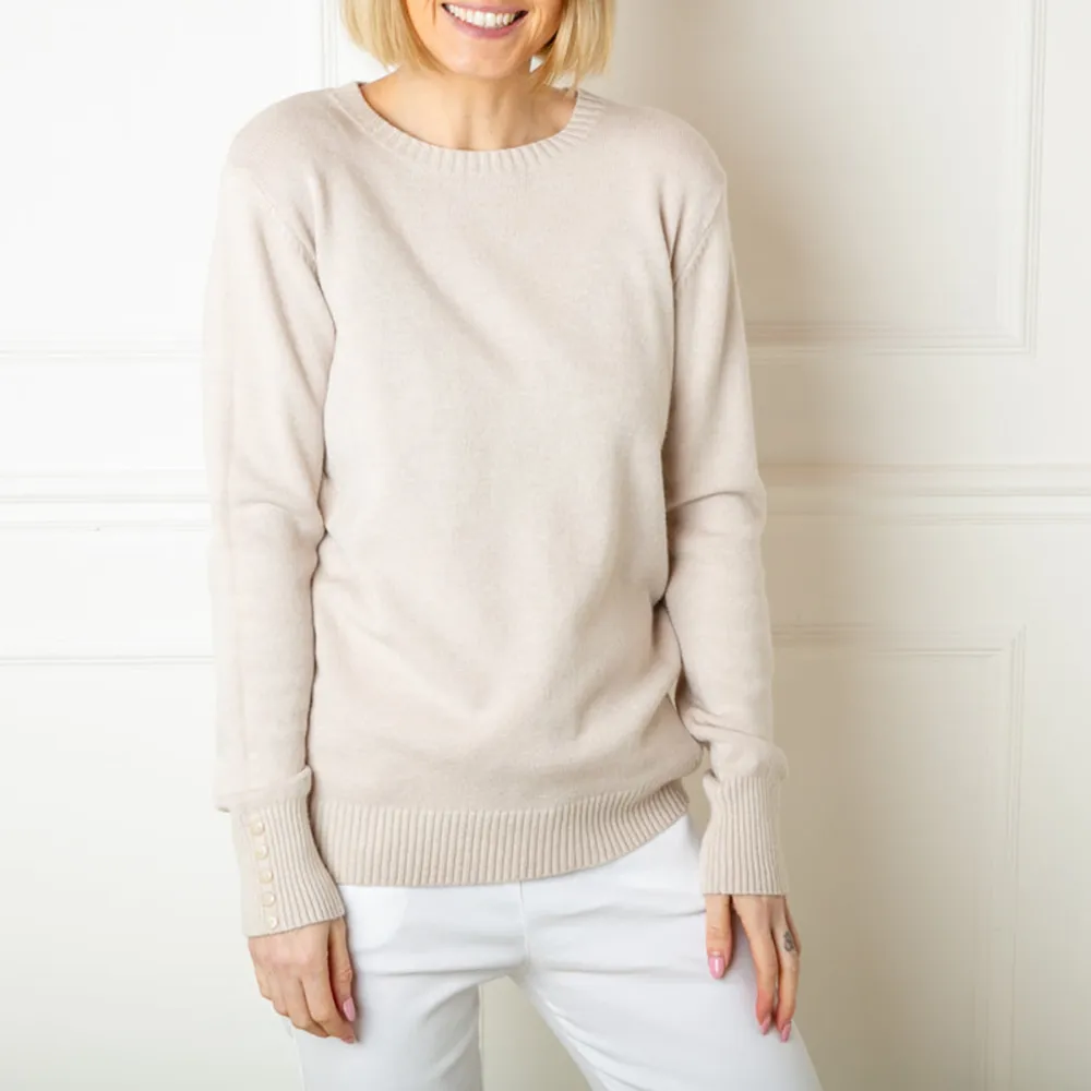 Crew Neck Button Jumper