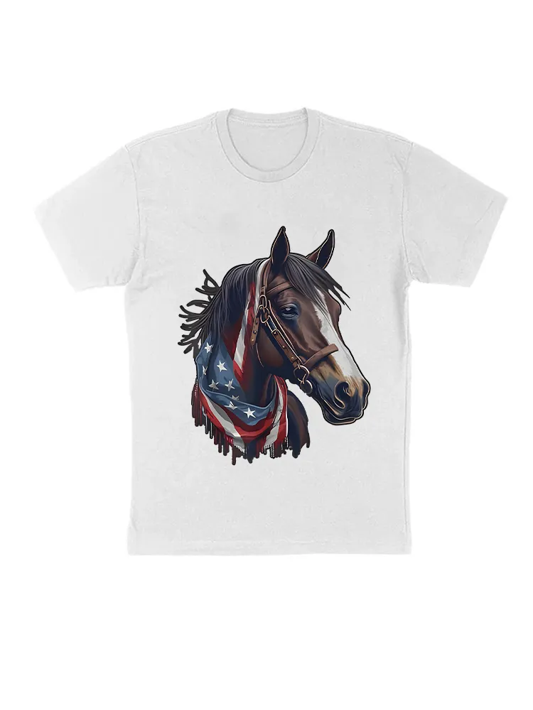 Usa 4Th Of July Horse On Patriotic American Horse Women T-Shirt