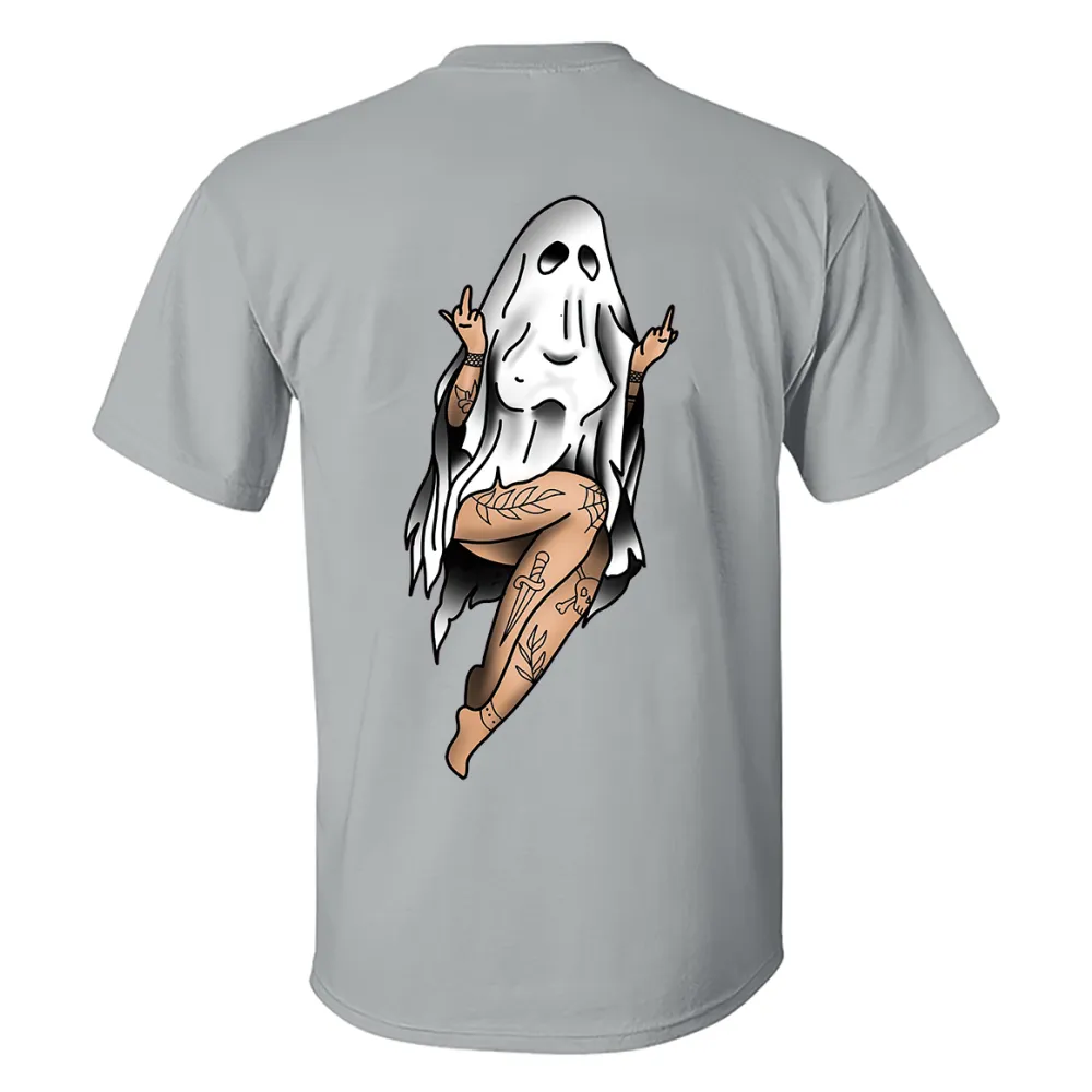Naughty Sexy Naked Lady Ghost Printed Men's T-shirt