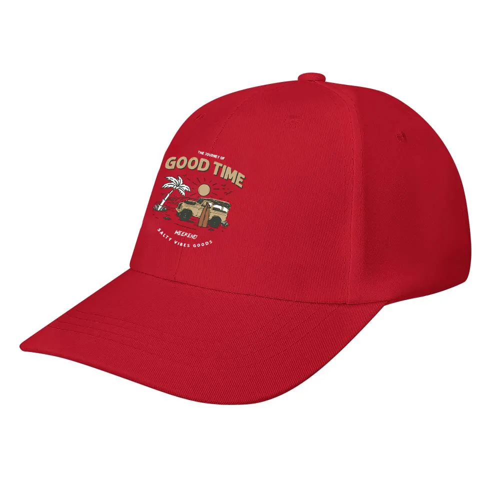 Good Time Weekend Salty Vibes Goods Printed Bent Rubber Baseball Cap