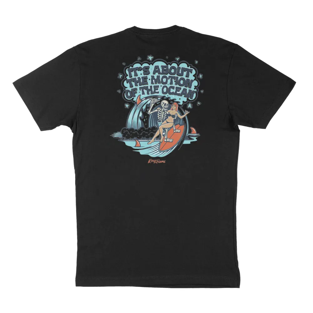 Men'S Pure Cotton Round-Neck Ocean Sports T-Shirt