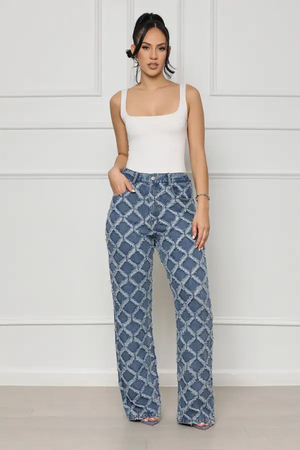 Diamond Distressed Jeans- FINAL SALE