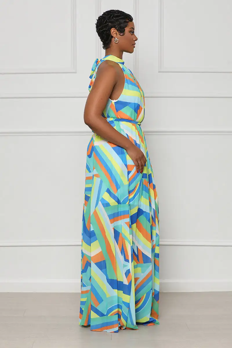 Sunset Breeze Maxi Dress (Blue Multi)- FINAL SALE