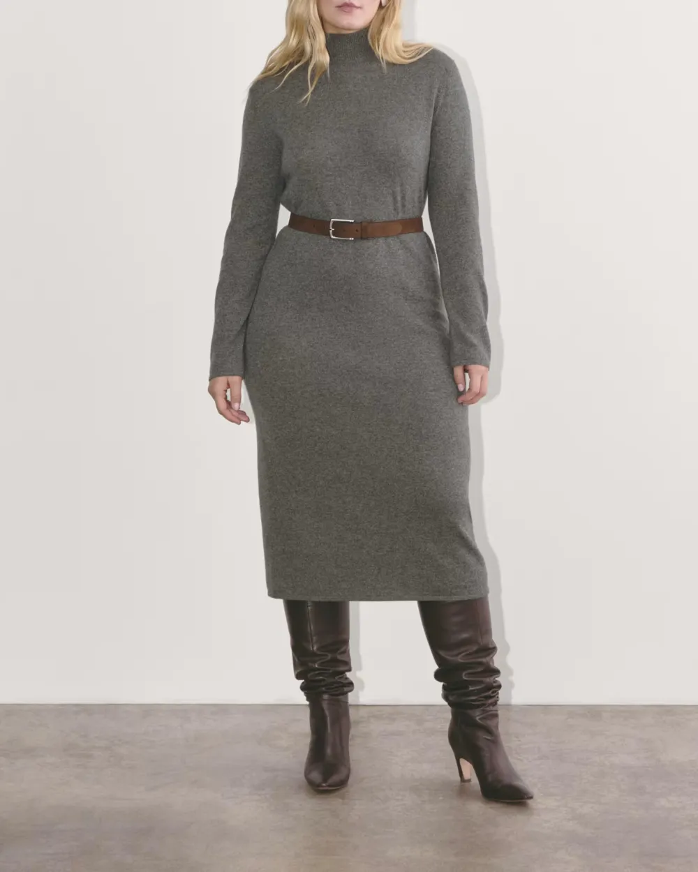 The Turtleneck Sweater Dress in Cashmere