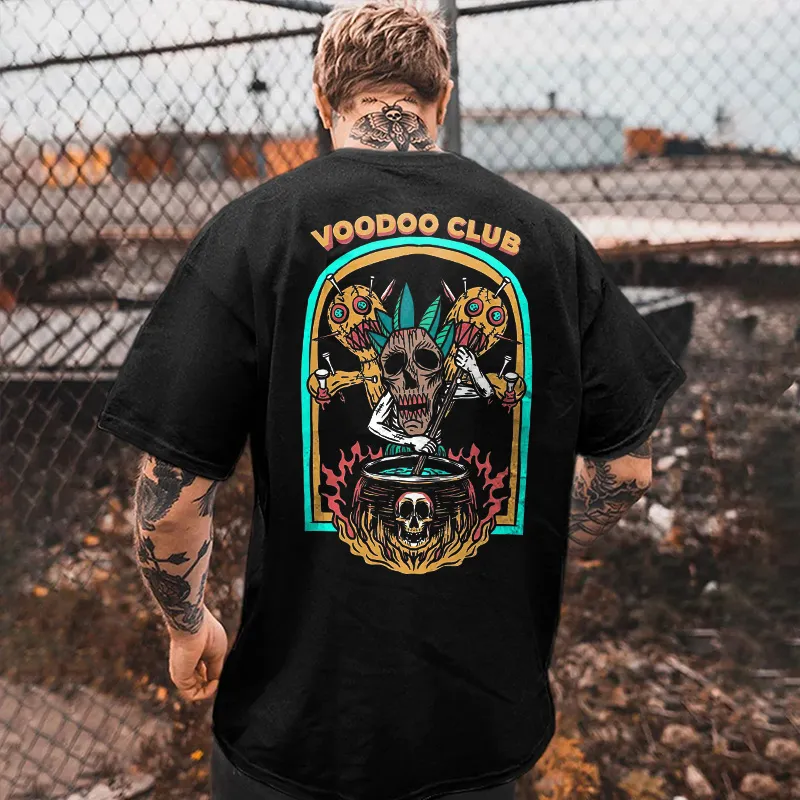 Voodoo Club Skull Printed Men's T-shirt