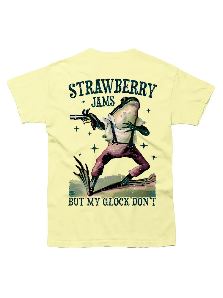 Frog With Gun Print T-Shirt