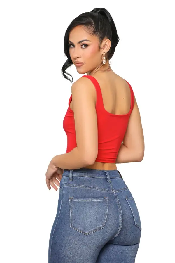 So Basic Crop Tank (Red)-FINAL SALE