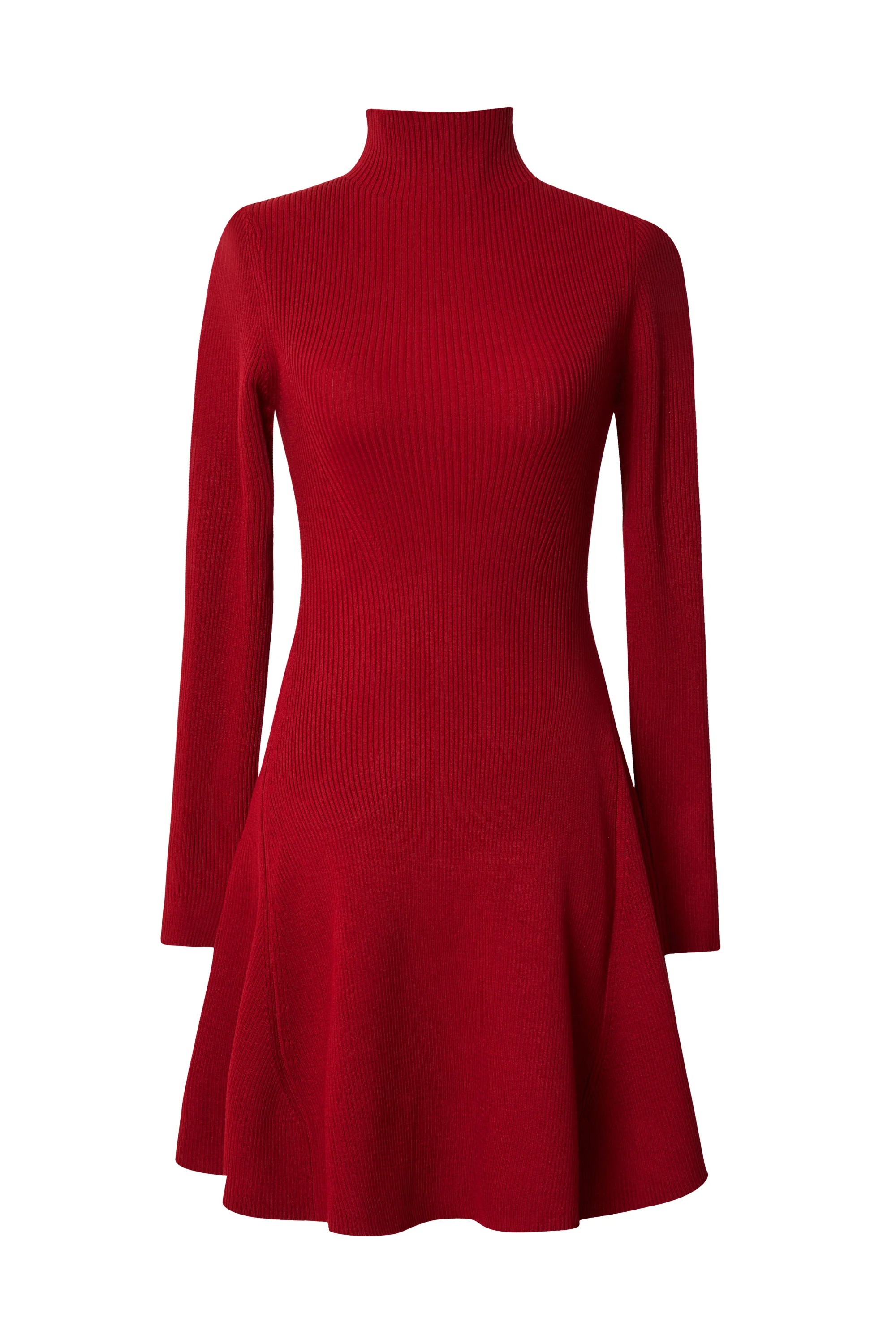 Wine Long Sleeve Sweater Dress