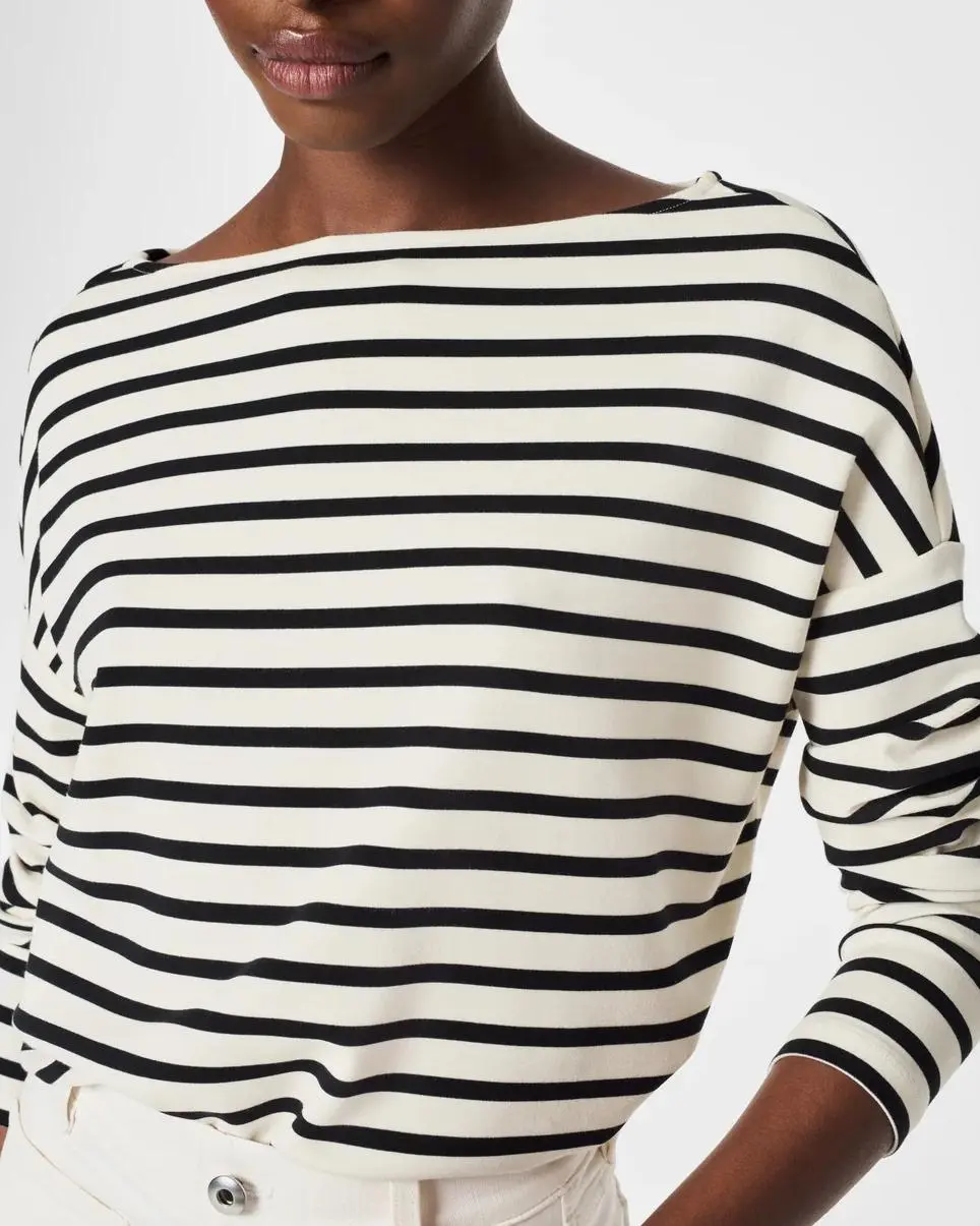 Stripe Boat Neck Top
