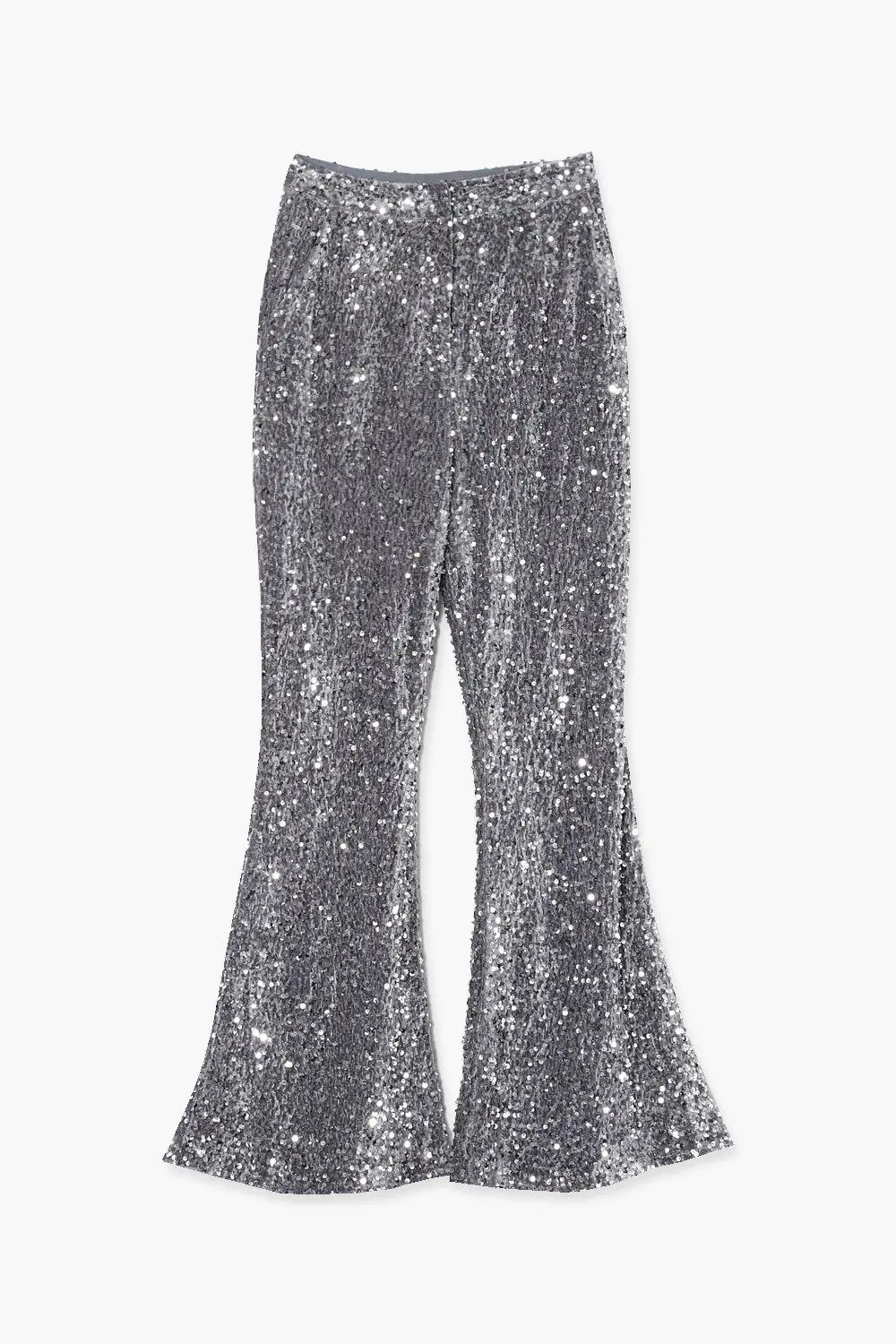 VELVET SEQUIN FIT & FLARE PANTS