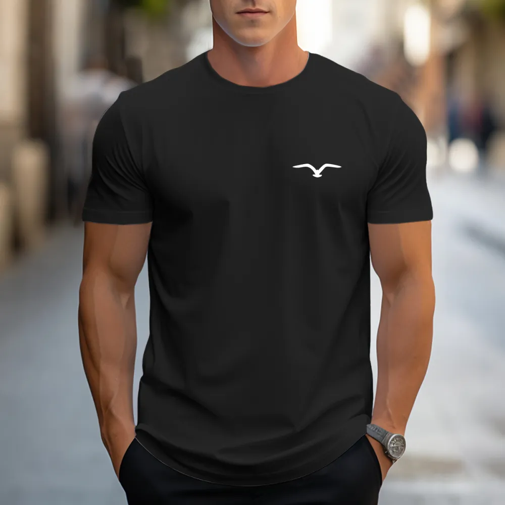 For Men Graphic Print Crew Neck Short Sleeve Casual Tees Basic Tops