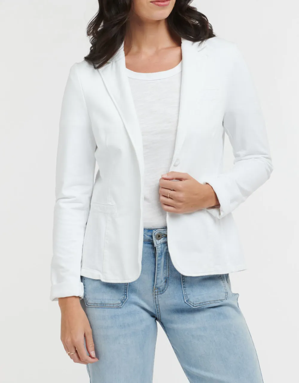 Maha Sequin Blazer - White