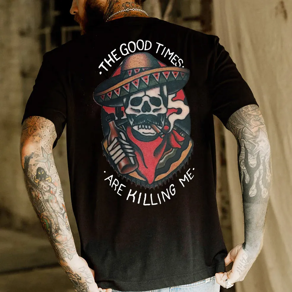 The Good Times Are Killing Me Skull Print Men's T-shirt