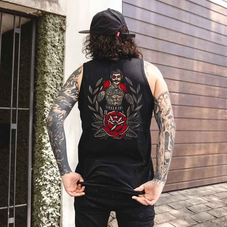 Boxer Floral Print Men's Vest