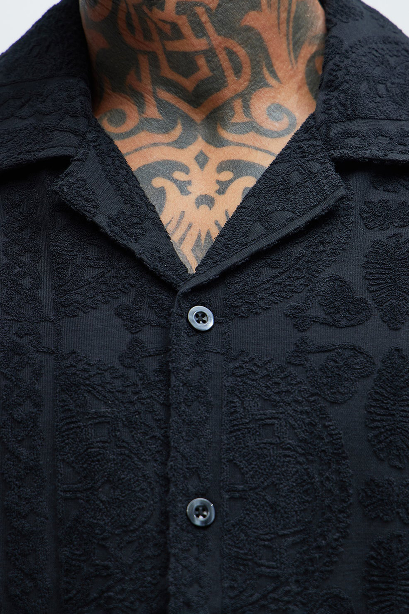 Link Textured Shirt - Black