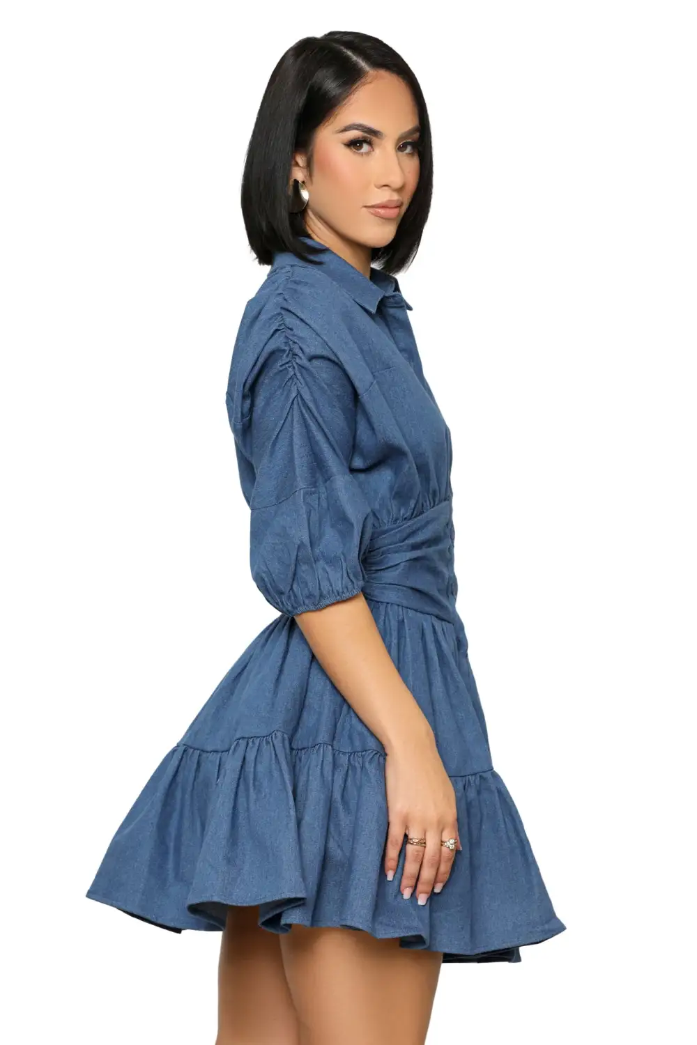 Chic Chambray Baby Doll Dress