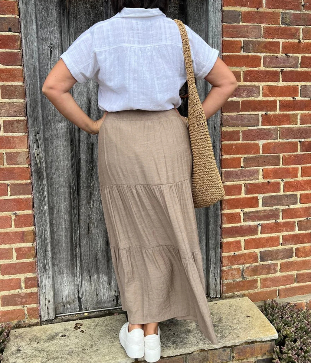 Mocha Tiered Maxi Skirt