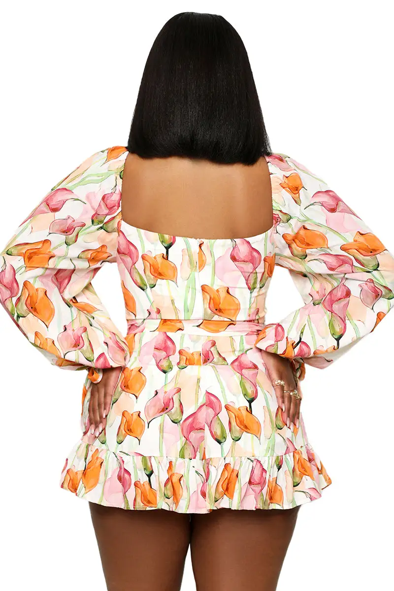 Garden Of Florals Romper (Orange Multi)