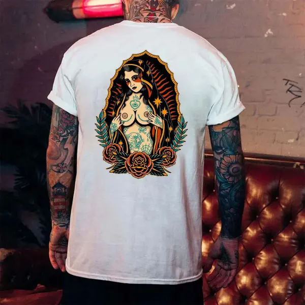 Our Lady Of Hellfire Floral Print Men's T-shirt