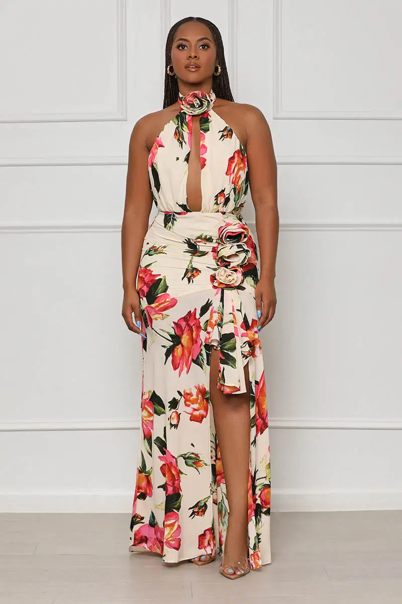 Your Favorite Flower Maxi Dress (Cream Multi)- FINAL SALE