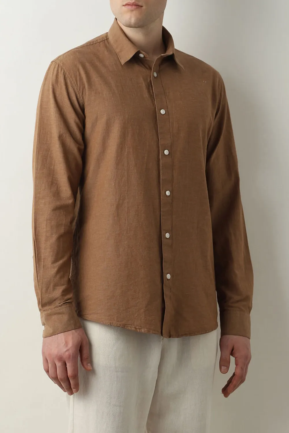 White Linen Full Sleeves Shirt