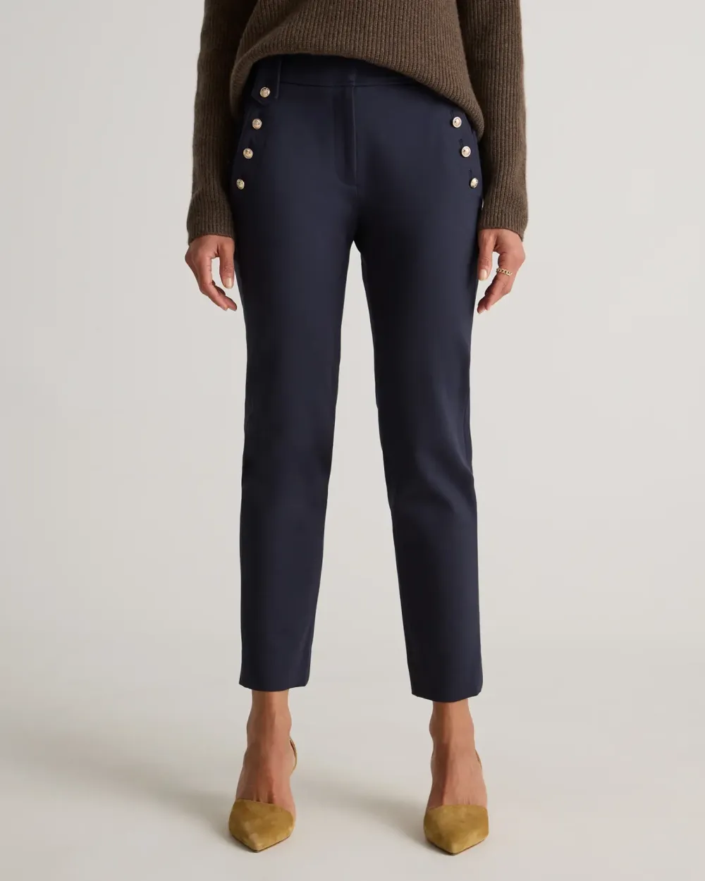 Ultra-Stretch Ponte Straight Leg Mariner Pants