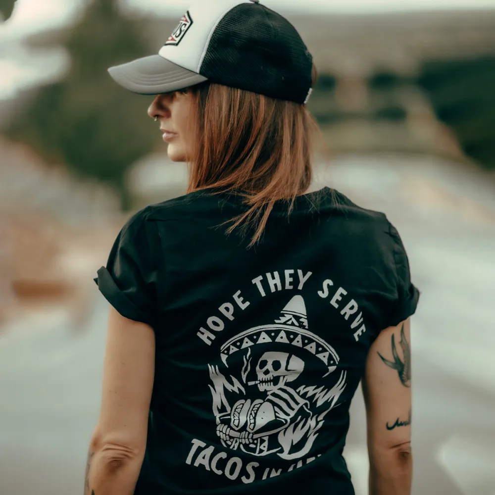 Hope They Serve Skull Graphic Women T-Shirt