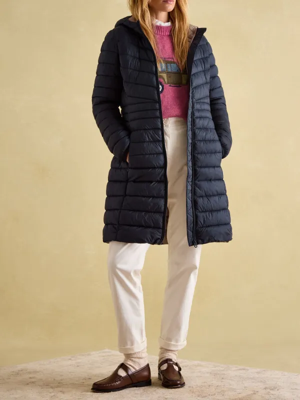 Kenley Navy Showerproof Long Padded Coat