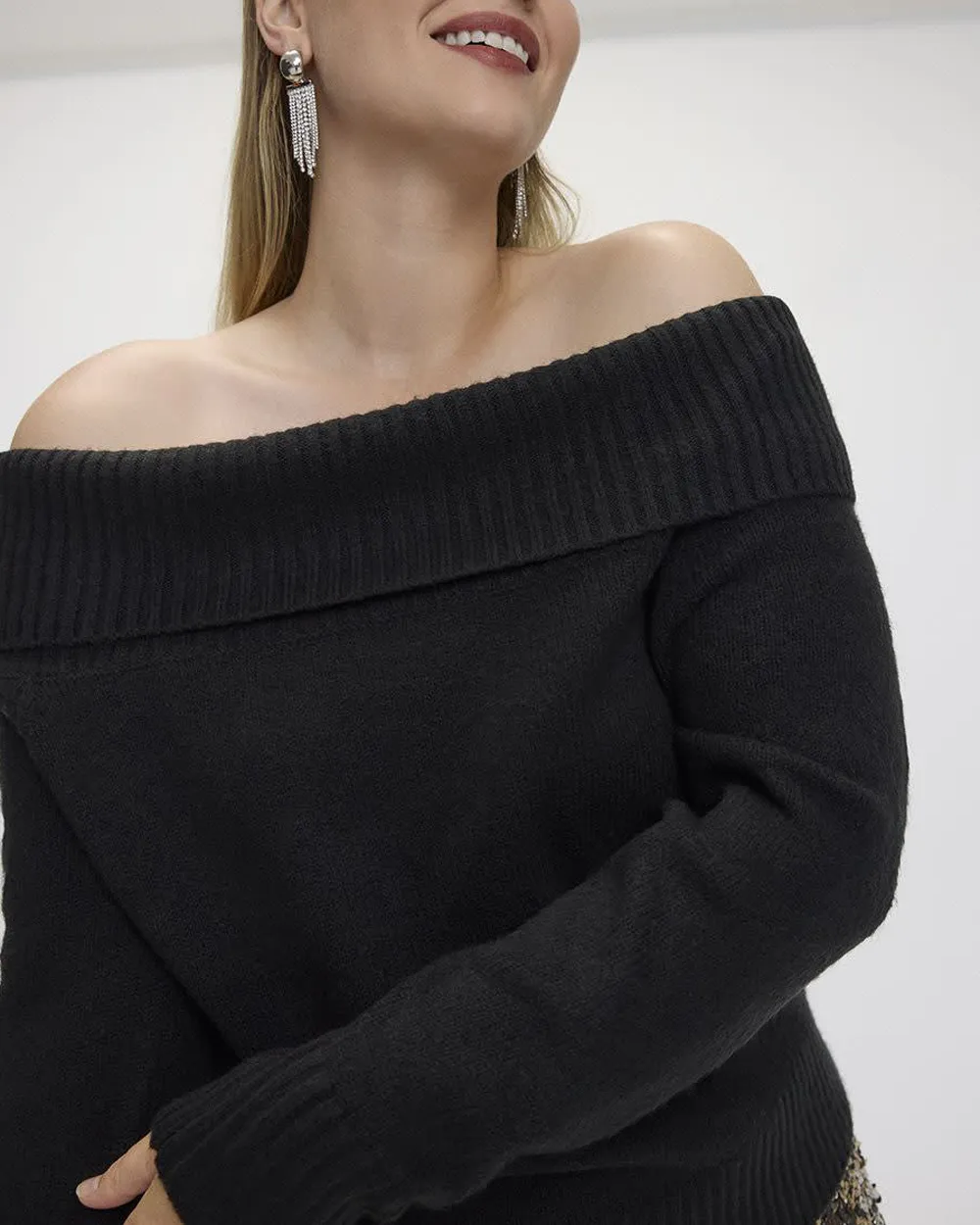 Long-Sleeve Off-the-Shoulder PlushSoft Top