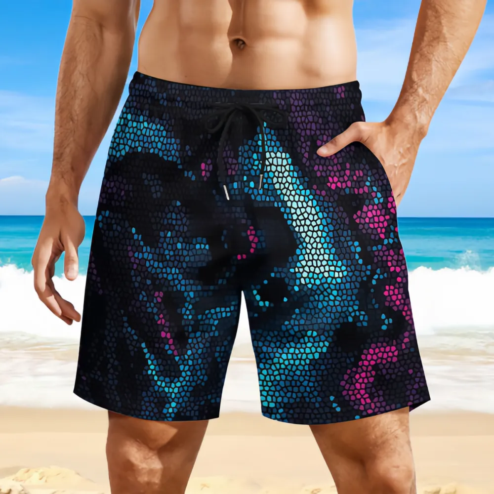 Various Colors Snake Print Fashionable Sports Beach Shorts