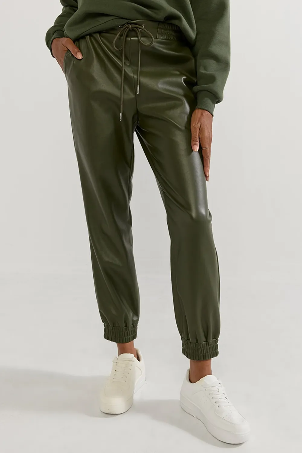 Jenny Faux Leather Joggers