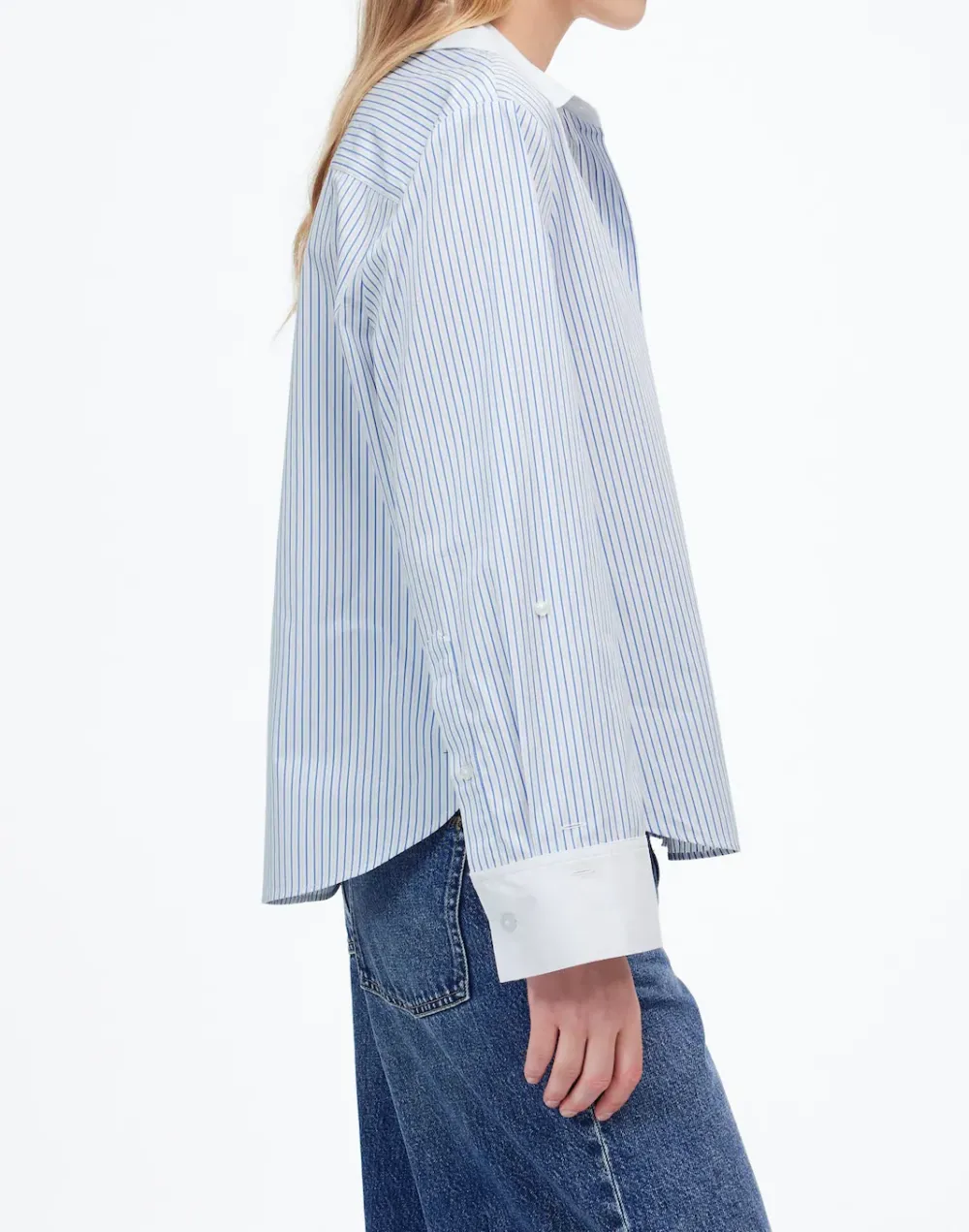 Y-Neck Button-Up Shirt