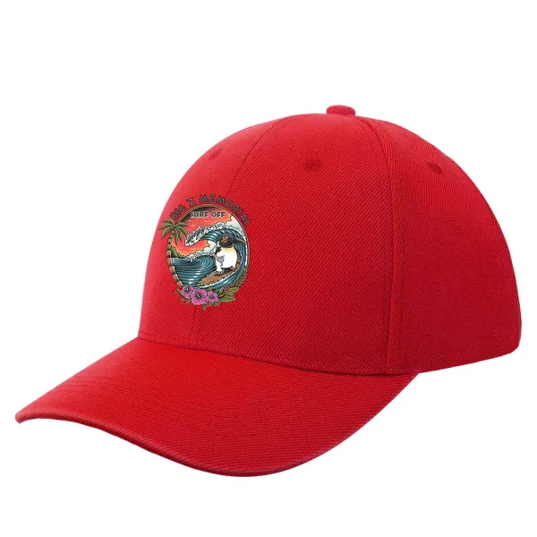 Big Z Memorial Surf Off Printed Children'S Bent Rubber Baseball Caps