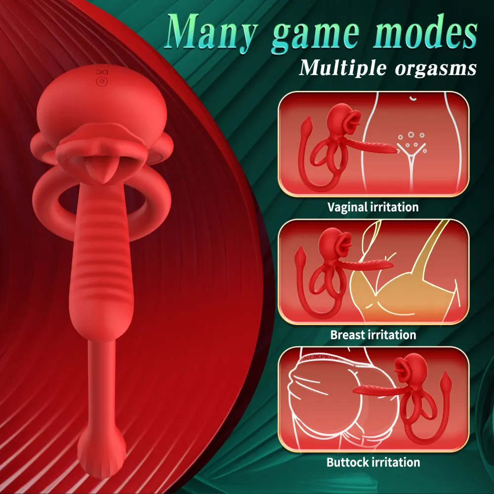 Cock Ring Penis Ring Vibrator Two Point Earthquake 9 vibrating tongue licking penis Longer Harder Stronger Erection