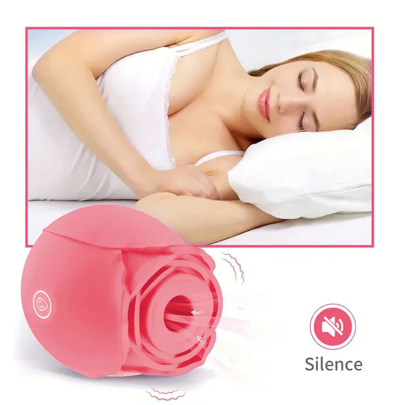 Dark Pink Rose Toy Vibrator Classic Sucking Vibrator 10 Frequency