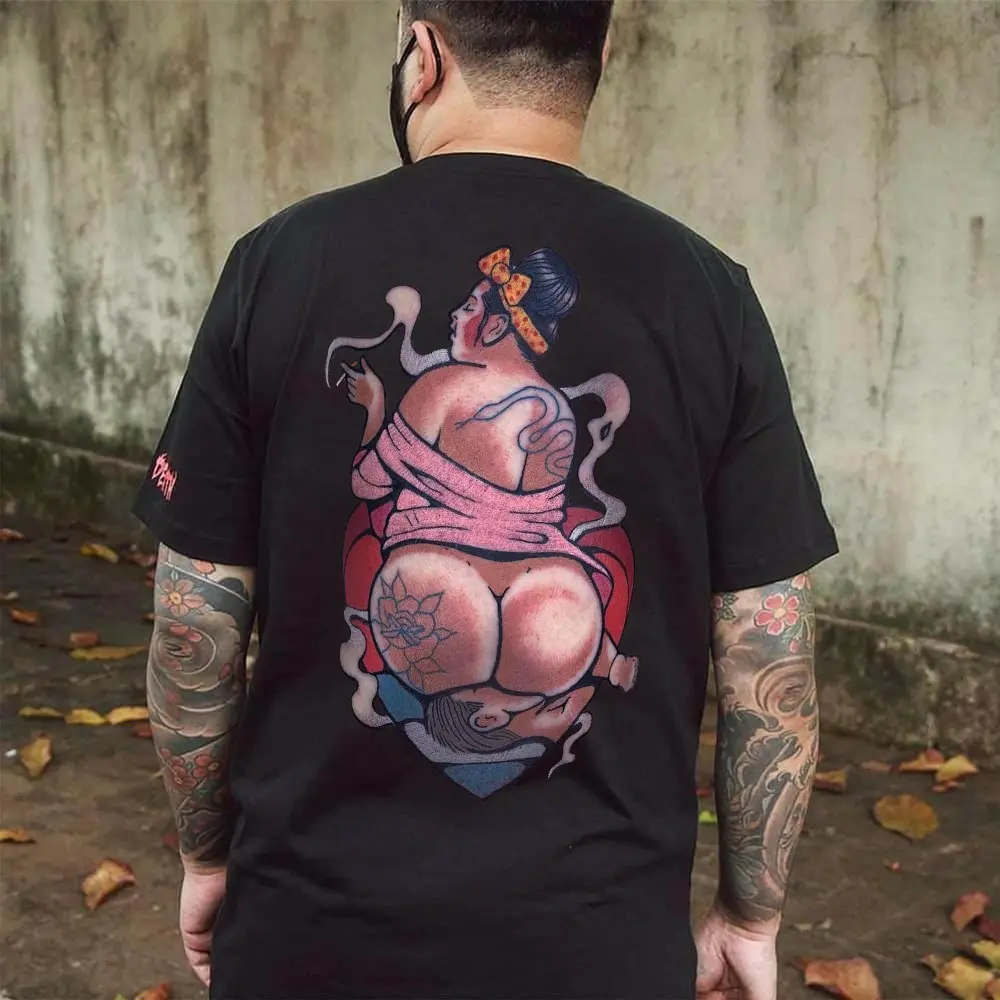 Sexy Smoking Lady Printed Men's T-shirt
