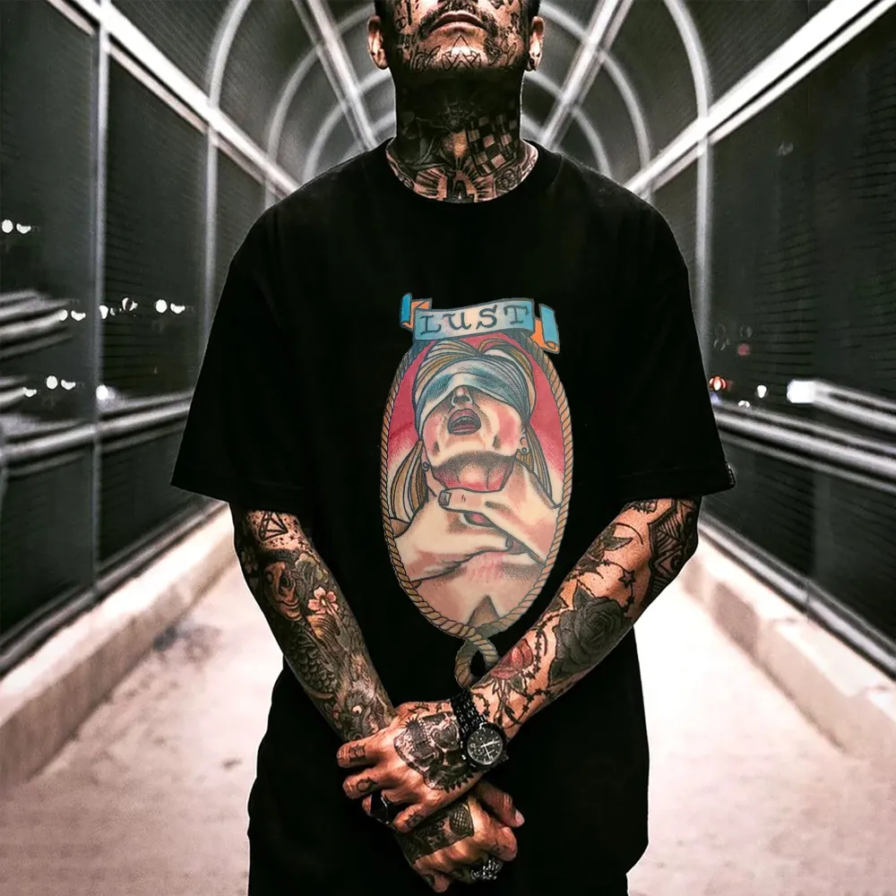 Lust Printed Round Neck Men's T-shirt