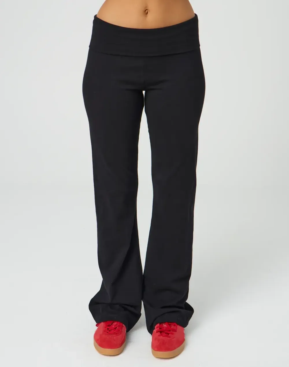 Cotton Foldover Flare Pant