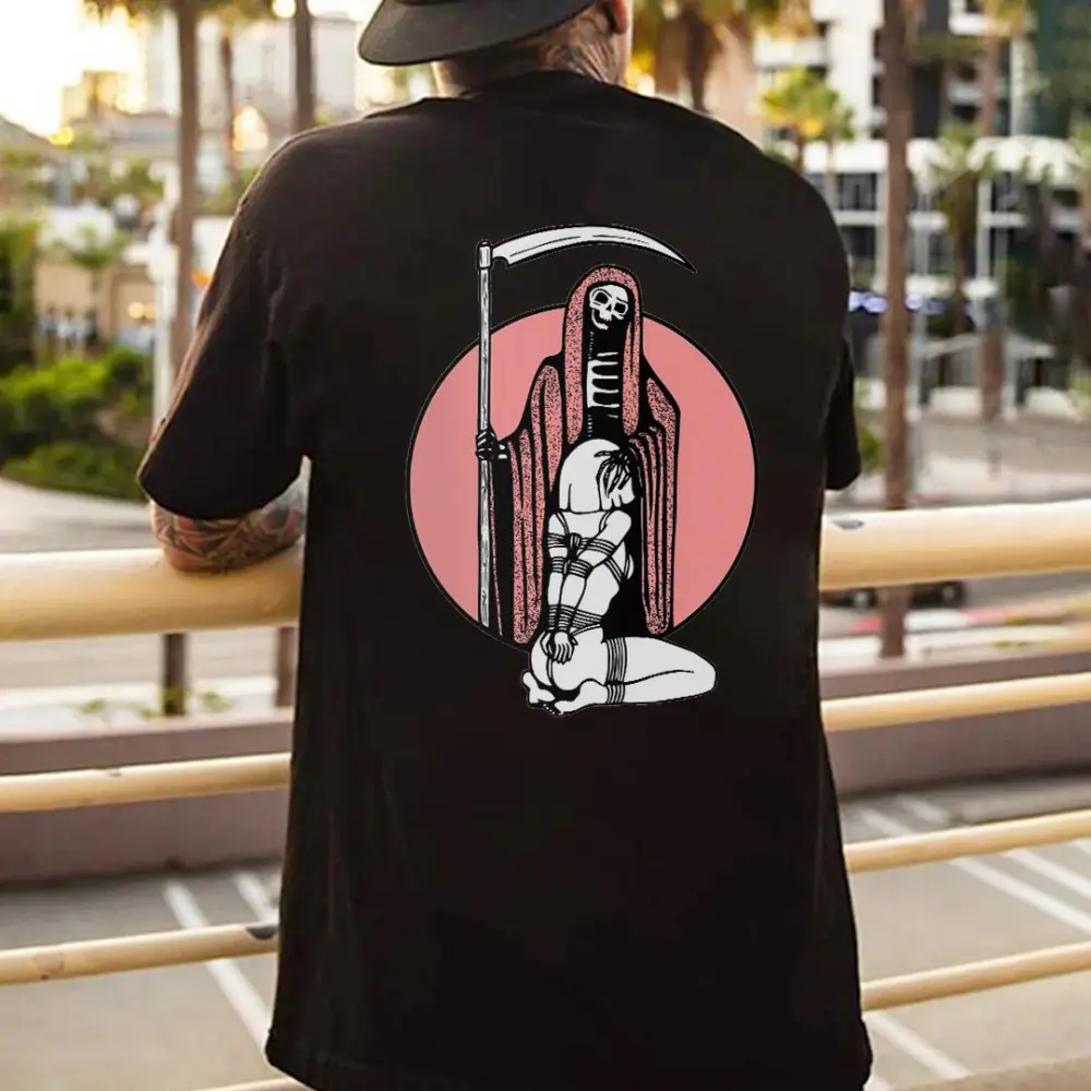 Grim Reaper Play Bondage Game Printed Men's T-shirt