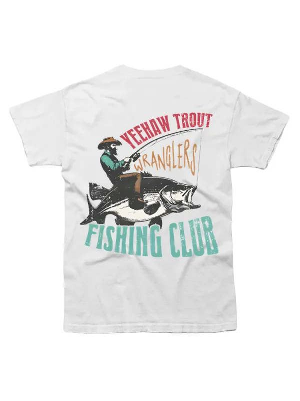 Man Riding On A Big Fish Printed T-Shirt