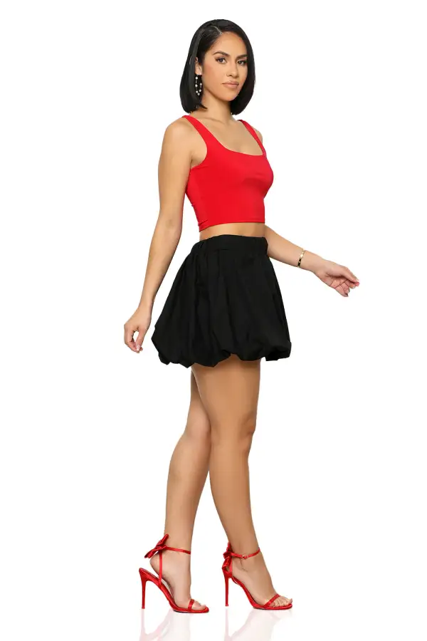 Bubble Mini Skirt (Black))