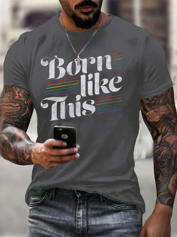 Men'S Born Like This Round-Neck T-Shirt