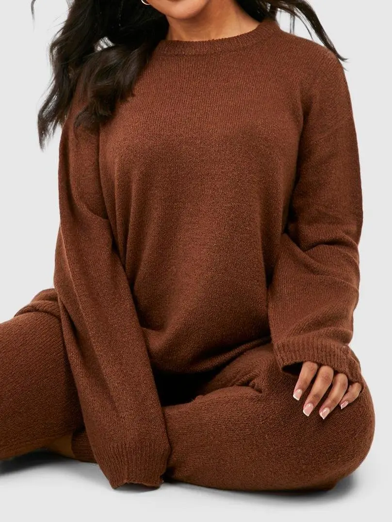 KNITTED CREW NECK SWEATER LOUNGE SET