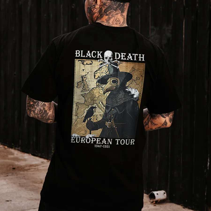 Black Death European Tour 1347-1351 Printed Men's T-shirt