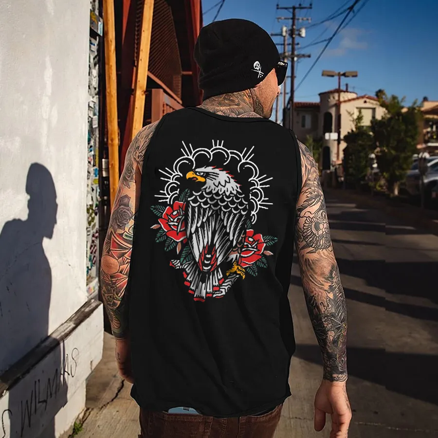 Eagle Floral Print Men's Vest