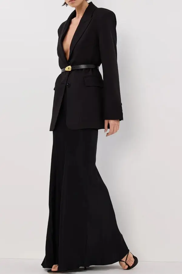 CHARLI BLACK SATIN MAXI SKIRT