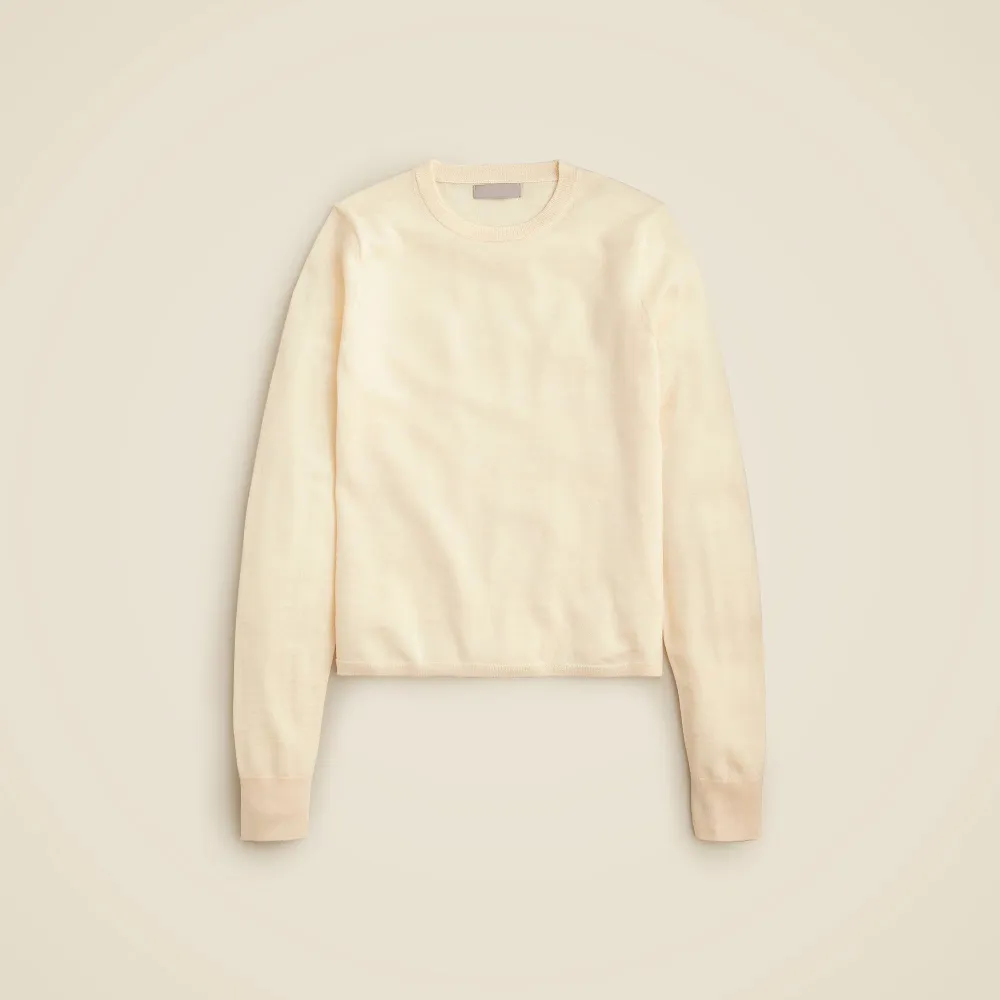 Ribbed cashmere cropped crewneck sweater