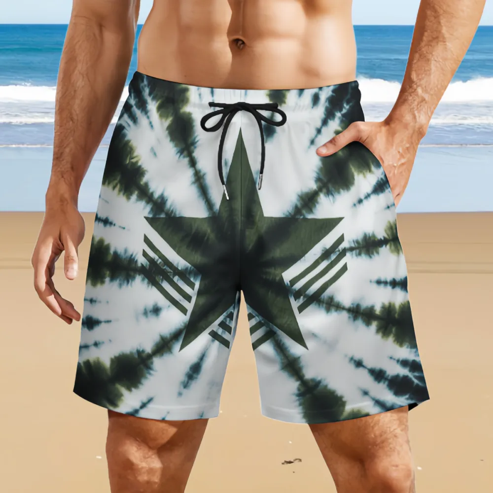 Star Tie-Dye Fashionable Sports Beach Shorts