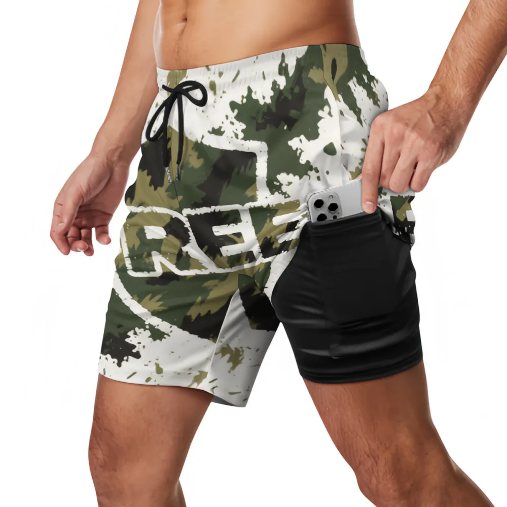 FREE Shield Army Green Camouflage Sports Beach Shorts
