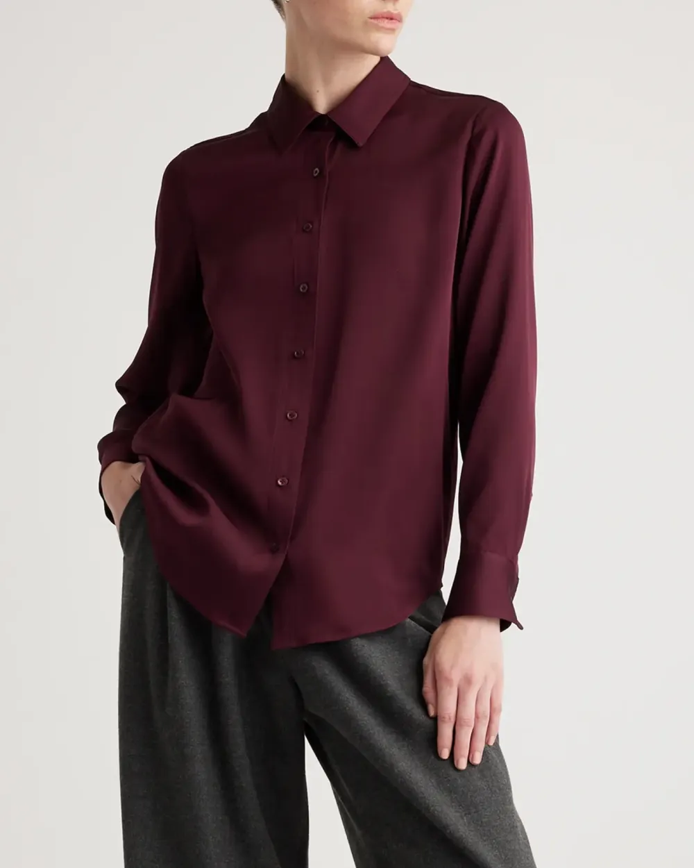 Button Front Regular Blouse